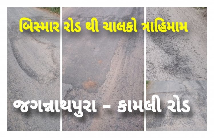 ઊંઝા : જગન્નાથપુરા - કામલી બિસ્માર રોડ ને રિસરફેસ કરવા તાલુકા પંચાયત પ્રમુખે લખ્યો પત્ર