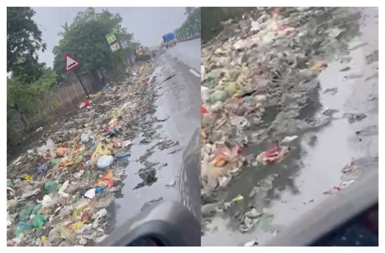 સુરત : સ્વચ્છતા અભિયાનનો કચરો :  કચરામાં હાઇવે રોડ કે પછી હાઇવે પર કચરો ?